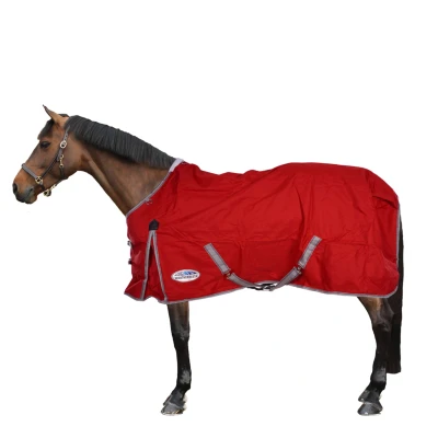Abbildung von Weatherbeeta Medium Turnout Rug Comfitec Classic Standard Neck 220g Red/Silver/Navy 115/160