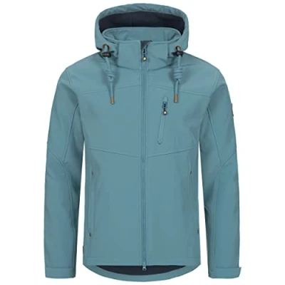 Abbildung von Ankerglut Softshelljacke mit abnehmbarer Kapuze Übergangsjacke Windbreaker #ankerglutfreiheit, smoke, S Große Größen