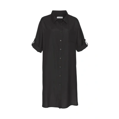 Abbildung von LASCANA Longbluse aus leichter Webware mit Leinenanteil, luftiges Blusenkleid