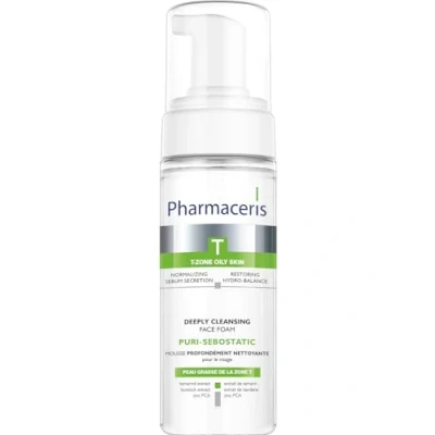 Abbildung von Pharmaceris T Puri Sebostatic, Gesichtsreiniger, Gesichtsreinigungsschaum für Akne und Mischhaut, PCA Zink, Tamarinden Klettenextrakt, Gesichtswaschmittel 150 ml