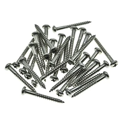 Abbildung von KAISH 30 Stück Edelstahl Phillips ovale Kopf Gitarre Tremolo Bridge Montageschrauben für Fender Stratocaster