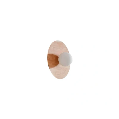 Abbildung von Lindby Wandleuchte Zain, holzfarben/weiß, Glas, Ø 33 cm, G9