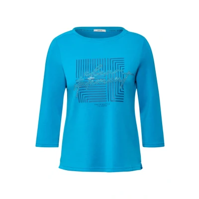 Abbildung von Cecil MIT Print Langarmshirt, Damen, Größe: XL, Blau