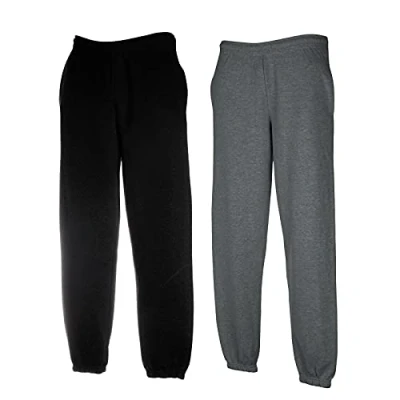 Abbildung von Fruit of The LoomHerren Hose, 1x Dark Heather + Schwarz elastisch 1 HL Kauf Notizblock, XXL