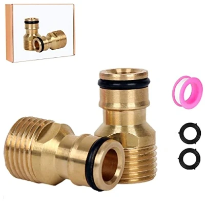 Abbildung von Wasserhahn Nippel Anschluss, 2 Stück G1/2 Außengewinde Schnellanschluss Gartenschlauch Adapter Bewässerungswerkzeug，Gartenschlauch Schnellkupplung