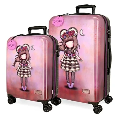 Abbildung von GORJUSS Frida Koffer Set, Rosa, 45 x 67 26 cm, robust, ABS Verschluss, 78,39 l, 6,7 kg, 4 Räder, Handgepäck, Talla única, Kofferset