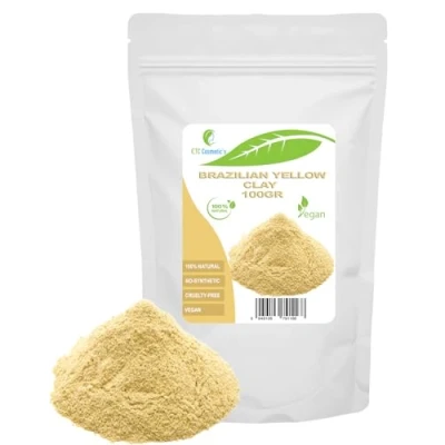 Abbildung von Gelber brasilianischer Ton (Yellow Brazillian clay) 100 g DIY Gesichtsmasken, Körpermasken, Haarmasken, sanfte Peelings und Scrubs, Seifenherstellung, Anti Aging Hautstraffung, natürlich