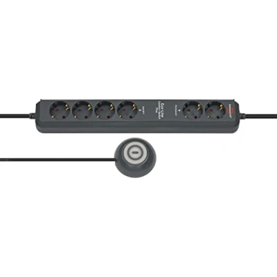 Abbildung von Brennenstuhl Eco Line Comfort Switch Plus, Steckdosenleiste 6 Fach (2 permanente, 4 schaltbare Steckdosen, beleuchteter Fußschalter) Farbe: anthrazit (Anthrazit, Stück)