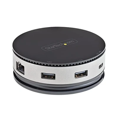 Abbildung von StarTech.com USB C Multiport Adapter 3.1 Gen 2 10Gbit/s Typ Mini Dock mit 4K 60Hz HDMI/DisplayPort oder 1080p VGA 75W PD Passthrough, 3 Port Hub, GbE Mobile Dockingstation