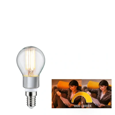 Abbildung von Paulmann 28778 LED Lampe Filament Tropfen 5W Dim to warm dimmbar Leuchtmittel Klar Goldlicht bis Warmweiß 1800 3000K E14
