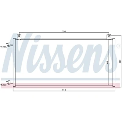 Abbildung von NISSENS 94967 Klimakondensator ohne Trockner Aluminium 910 R 134a