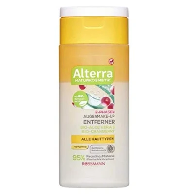 Abbildung von 2 Phasen Augen Make Up Entferner Naturkosmetik Mit Bio Aloe Vera &amp; Cranberry Entfernt mühelos und schonend selbst wasserfestes 100 ml
