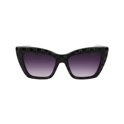 Abbildung von KARL Lagerfeld Sonnenbrille, Damen, Größe: 54, Black white