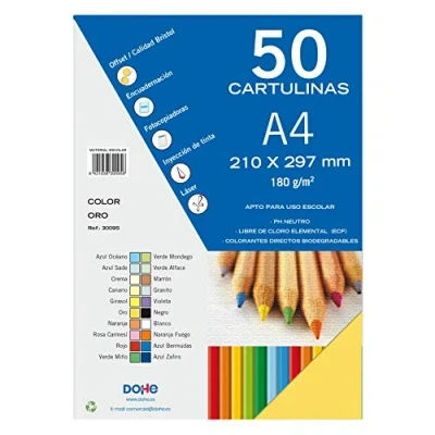 Abbildung von Dohe A4 Karton, goldfarben, 50 Stück, 21 x 29,7 cm, 180 g/m², Bürobedarf