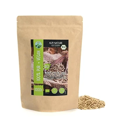 Abbildung von Bio Pfeffer weiß (1kg), weiße Pfefferkörner, weißer aus kontrolliert biologischem Anbau, Pfefferkörner laborgeprüft, 100% rein und naturbelassen