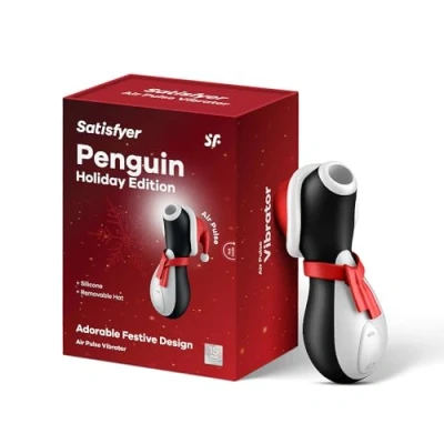 Abbildung von Satisfyer Penguin Holiday Edition 12,5 cm Air Pulse Technology 11 verschiedene Intensitäten Wiederaufladbarer Akku Waterproof (IPX7) Hautfreundliches Silikon