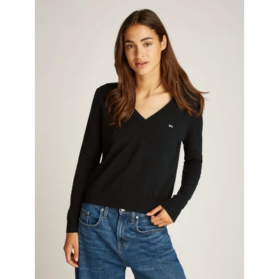 Abbildung von Tommy Jeans Curve V Ausschnitt Pullover &quot;TJW ESSENTIAL VNECK SWEATER EXT&quot;
