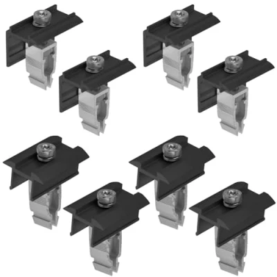 Abbildung von Avoltik Solarmodul Halterung 8er Set (4x Mittelklemme &amp; 4x Endklemme) Aluminiumlegierung für 30mm 45mm I Befestigung PV Anlagen Korrosionsbeständig EASY CLICK schwarz