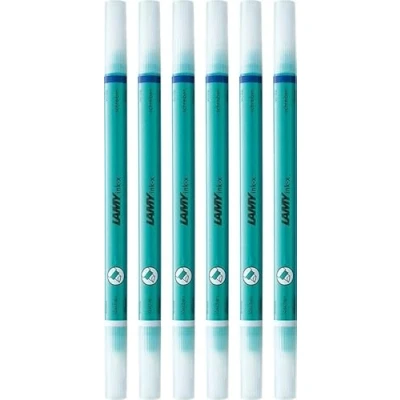 Abbildung von LAMY ink x Tintenlöscher aus Kunststoff mit Löschspitze und Korrekturspitze ausschließlich zum Löschen von königsblauer Tinte Turmaline 6er Set, Spitze M