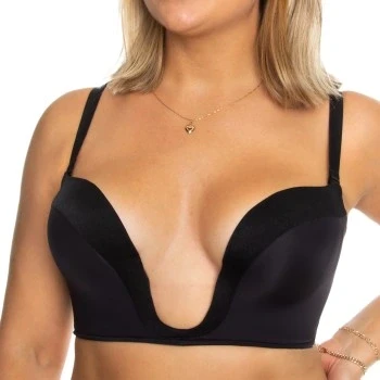 Abbildung von Wonderbra Damen ULTIMATE Plunge Push Up BH mit tiefem Ausschnitt , Braschwarz, 70E