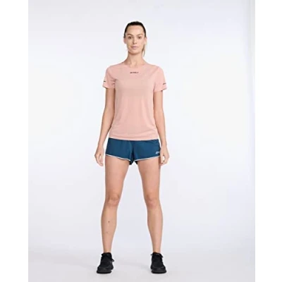 Abbildung von 2XU Damen Light Speed Tech Tee T Shirt mit kurzen Ärmeln, Bloom/Black Reflective, M
