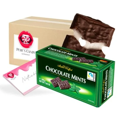 Abbildung von 3 x Chocolate Mints Zartbitter Täfelchen Minze 200g mit Geschenk von Pere&#039;s Candy