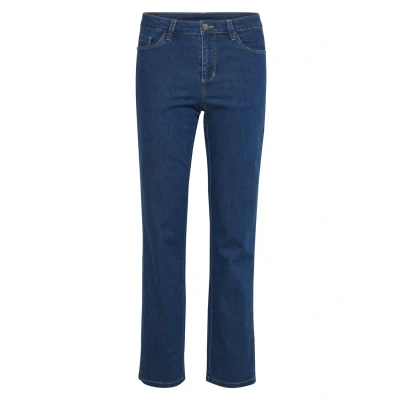 Abbildung von Kaffe Kavicky Jeans Straight Leg, Damen, Größe: 42, Medium blue washed denim