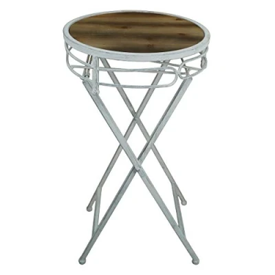 Abbildung von PrimoLiving Blumenhocker/Beistelltisch aus Metall/Holz klappbar P 239 rund grau