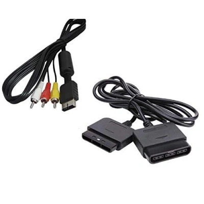 Abbildung von DARLINGTON &amp; Sohns Kabel Set für Playstation 2 PS1 PS2 TV und Verlängerungskabel Controller Verlängerung Extansion Gamepad