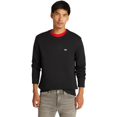 Abbildung von Tommy Jeans Herren TJM Slim Essntls C Neck Sweater Dm0dm18370, Black (Black), XS