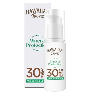 Abbildung von Hawaiian Tropic Mineralischer Sonnenschutz für das Gesicht, LSF 30, UVA und UVB Schutz, 50 ml, Zinkoxidfilter, wasserfest, vegan