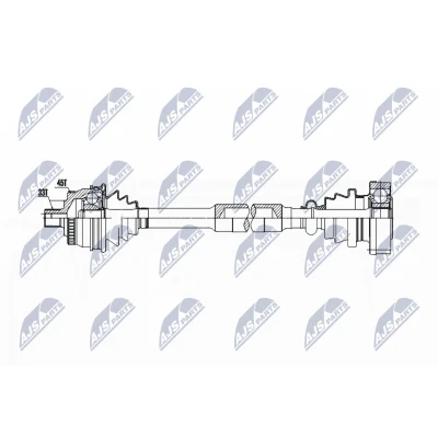 Abbildung von NTY NPW AU 042 Antriebswelle Vorderachse rechts 633 Schaltgetriebe VOLKSWAGEN: Passat B5 GP Variant, Limousine