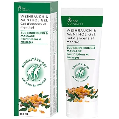 Abbildung von doc nature&#039;s Weihrauch Menthol Gel 100ml Mobilitäts mit und ideal für Einreibung Massagen erfrischend pflegend ohne Mineralöle Farbstoffe
