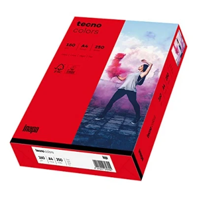 Abbildung von tecno Kopierpapier colors intensivrot DIN A4 160 g/qm 250 Blatt
