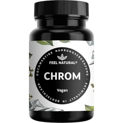 Abbildung von Chrom aus Chromium Picolinate 365 Stück Jahresvorrat hochdosierte 200 mcg Tabletten vegan in Deutschland entwickelt &amp; laborgeprüft
