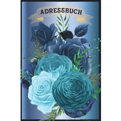 Abbildung von Notizbuch mit Register A Z: Telefonregister Adressbuch Blau Geburtstagskalender Telefonnotiz Blumen Design Telefonbuch für Mädchen &amp; Senioren Große Schrift