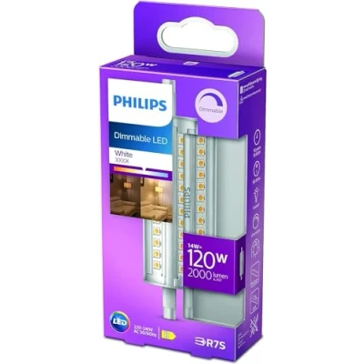 Abbildung von Philips Stab LED R7S Lampe 118 mm (120 W), dimmbare Stablampe mit neutralweißem Licht, energiesparende langer Nutzlebensdauer