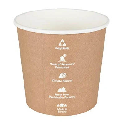 Abbildung von GREENBOX Karton Universal Becher 650 ml 25 Stk. I Pappbecher to go biobeschichtet Ø 114 mm Umweltfreundlich, stabil &amp; recyclebar Aus nachhaltiger Forstwirtschaft Braun