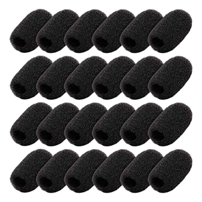 Abbildung von BLASHRD 24 Packungen Mini Schaumstoff Windschutz Umkehren Headset Mikrofon Schwamm Abdeckung für Lavalier und Mikrofon, 500243641