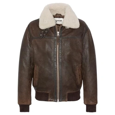Abbildung von Schott NYC Herren Lcbombardier Lederjacke, braun, S