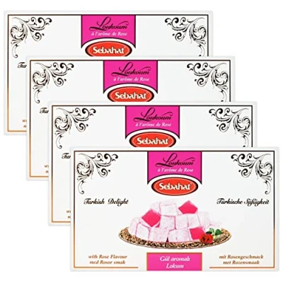 Abbildung von Sebahat Türkischer Honig Turkish Delight Lokum Rose im 4er Set à 400 g