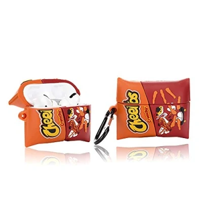 Abbildung von YIGEYI Silikon Hülle Kompatibel mit Airpods Pro Funny Cute 3D Cartoon Case Cover[Lustige Snacks Series 2] (Cheetos)