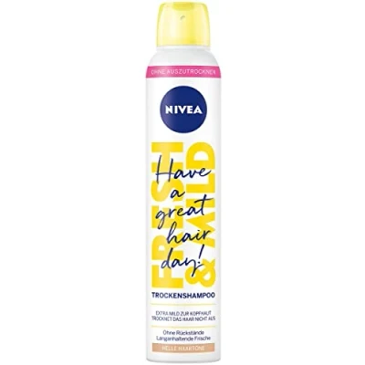 Abbildung von NIVEA Trockenshampoo Fresh &amp; Mild (200 ml), extra mildes Spray für helle Haartöne mit angenehmem Duft, Trockenhaarshampoo sofortige Frische