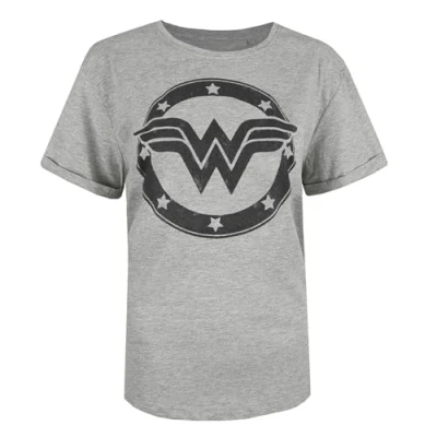 Abbildung von DC Comics Damen Wonder Woman Metallic Logo T Shirt, Grau (Sport Grey SPO), 38 (Herstellergröße: Medium)