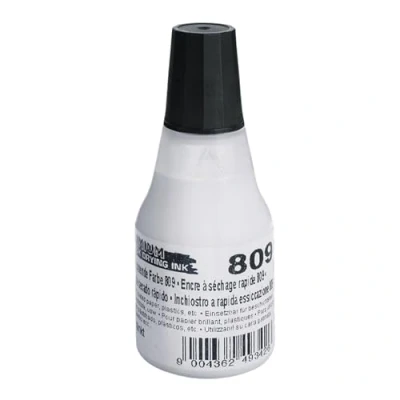 Abbildung von COLOP 147060 schnelltrocknende Stempelfarbe Premium 809, weiß, abgefüllt zu 25 ml.