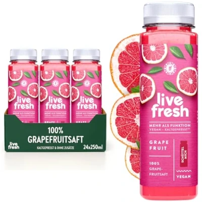 Abbildung von LiveFresh Grapefruitsaft 24x250ml Kaltgepresst &amp; Niemals erhitzt Aus Baden Wüttemberg (inkl. 6 Einwegpfand)