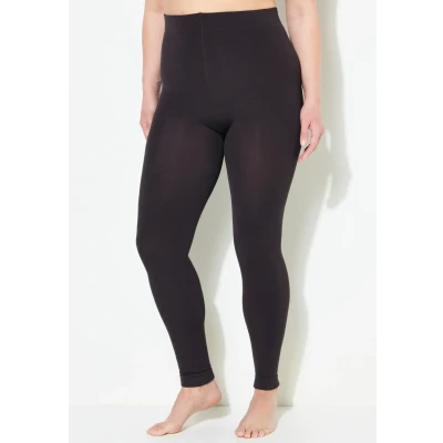 Abbildung von Ulla Popken Damen Thermo strumpfleggings, Weiches Futter, Elastikbund, Mahagonibraun, 46 48 EU