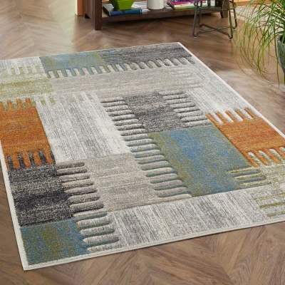 Abbildung von LUXOR living Teppich &quot;Toronto&quot;, rechteckig, Kurzflor, modernes Patchwork Design, Hoch Tief Struktur, Wohnzimmer