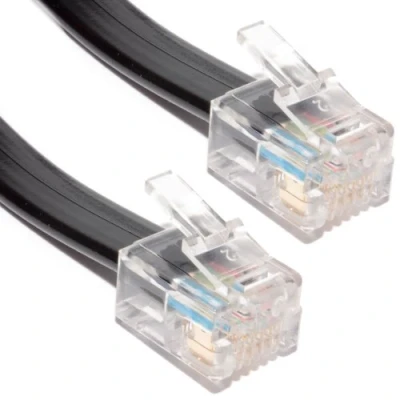 Abbildung von kenable RJ12 6p6c Zum Cross Hinüber Kabel Stecker RJ11 6 Draht Schwarz 3 m [3 Meter/3m]