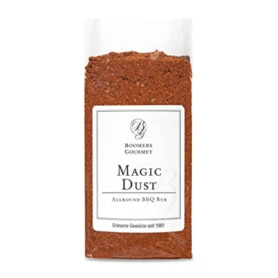 Abbildung von Boomers Gourmet Magic Dust Rub, BBQ Rub Gewürzmischung Leckere Grill Gewürzmischung, Pulled Pork zum Marinieren von Fleisch und Spareribs Refill 130 g